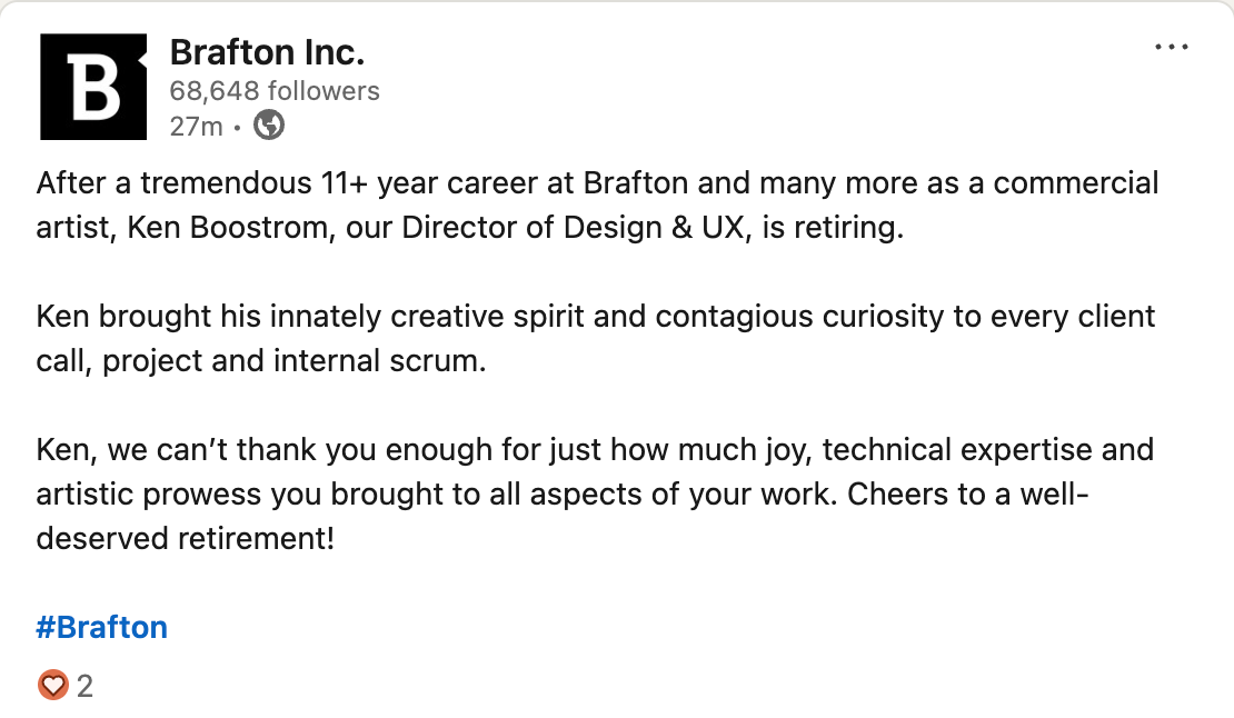 LinkedIn Post of the Week Nov 27